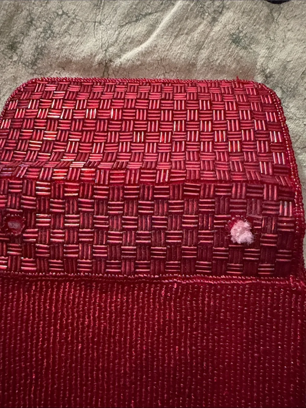Red Woven Crossbody Bag - Unbranded